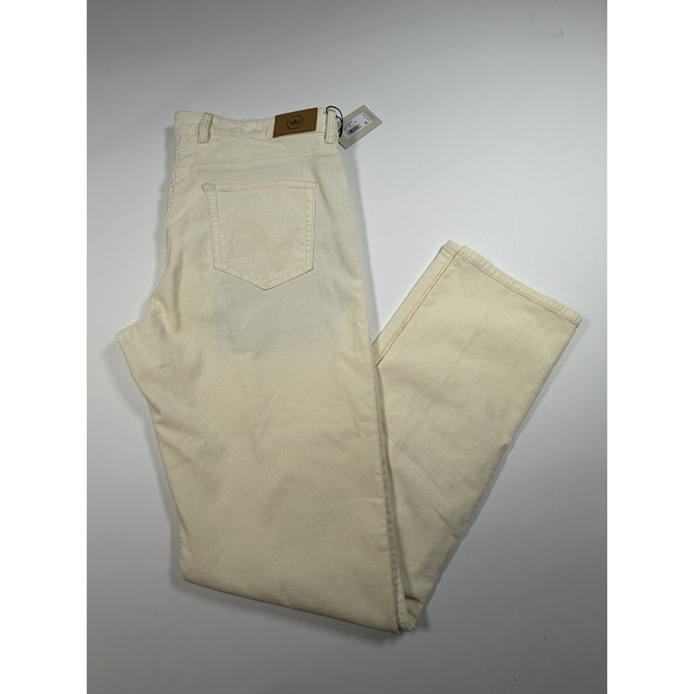 Peter Millar Crown Corduroy Pants Men's 36x34 Ivory MF23B29 5 Pocket Soft NWT